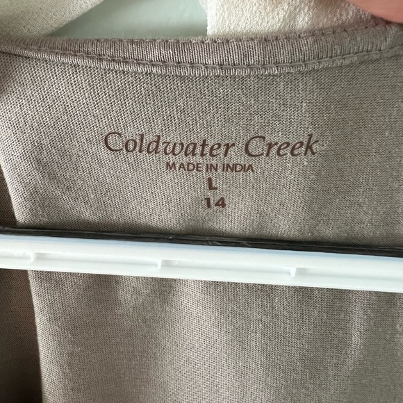 Coldwater Creek Sleeveless Top with Scarf Taupe Women’s Size 14 - Picture 3 of 6